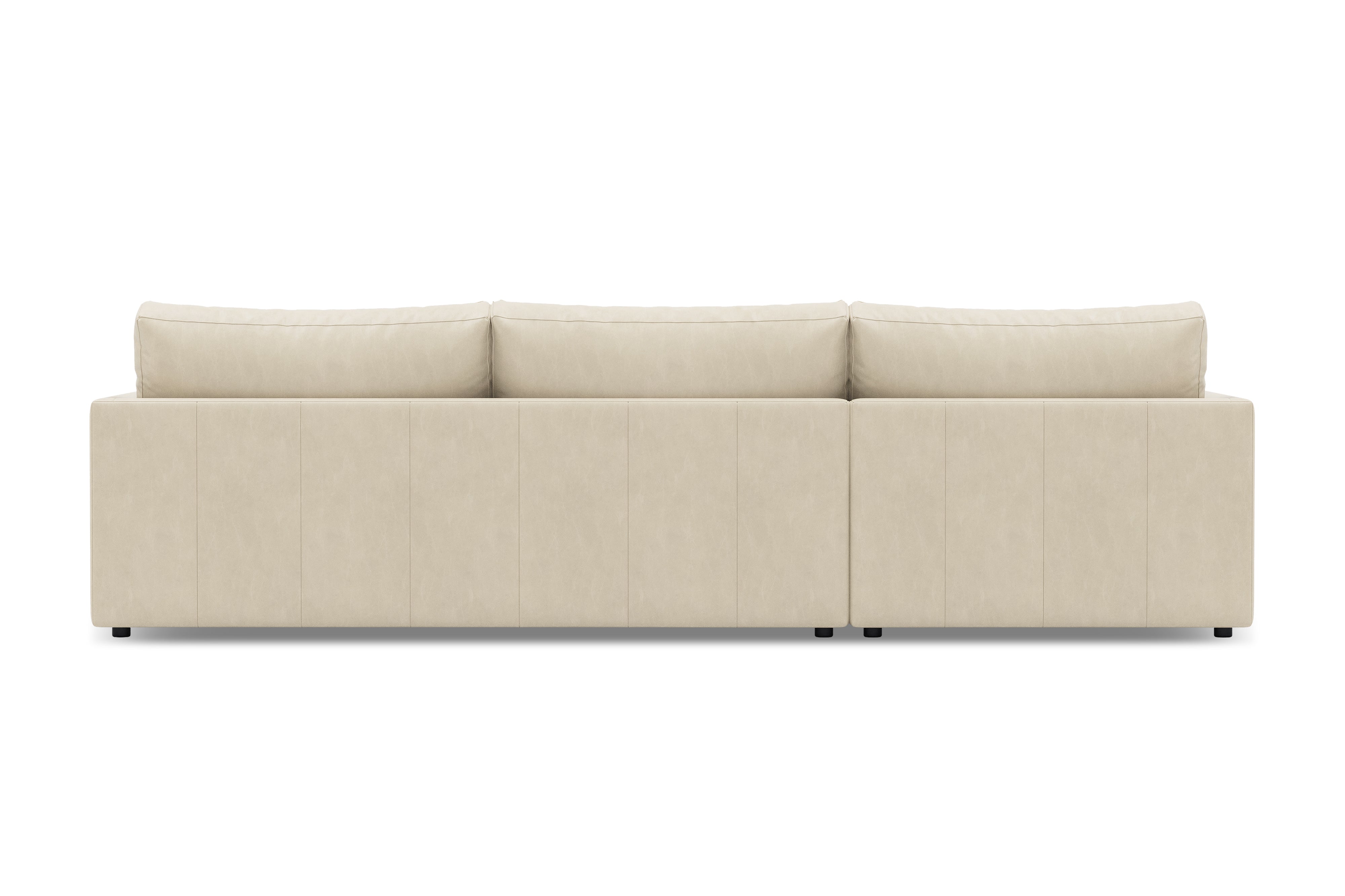 Valencia Serena Leather Three Seats with Left Chaise Sectional Sofa, Beige