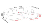 Alexus Corduroy Fabric Sectional Sofa