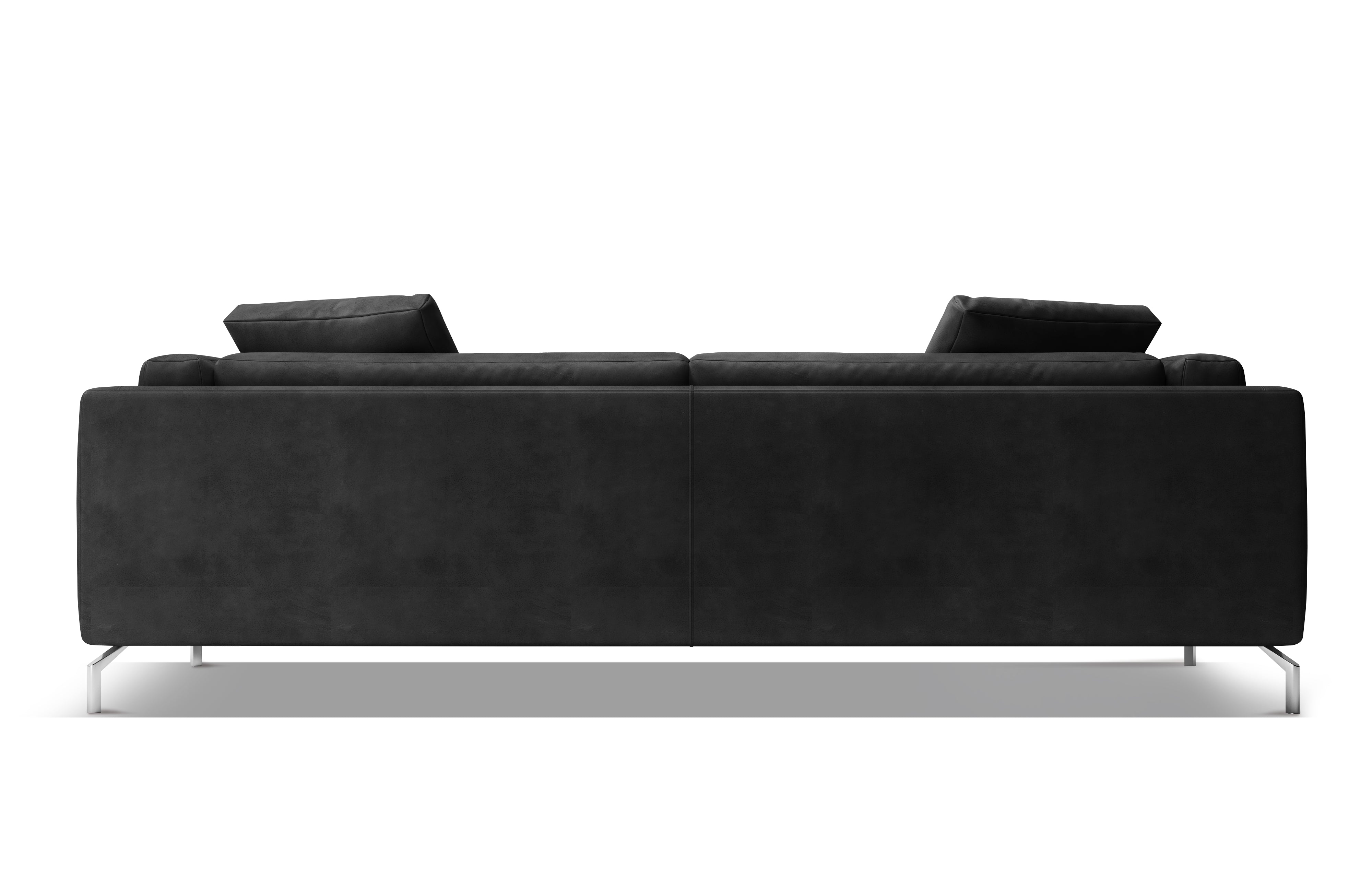 Valencia Zadar Leather Wide Seats Sofa, Black Color