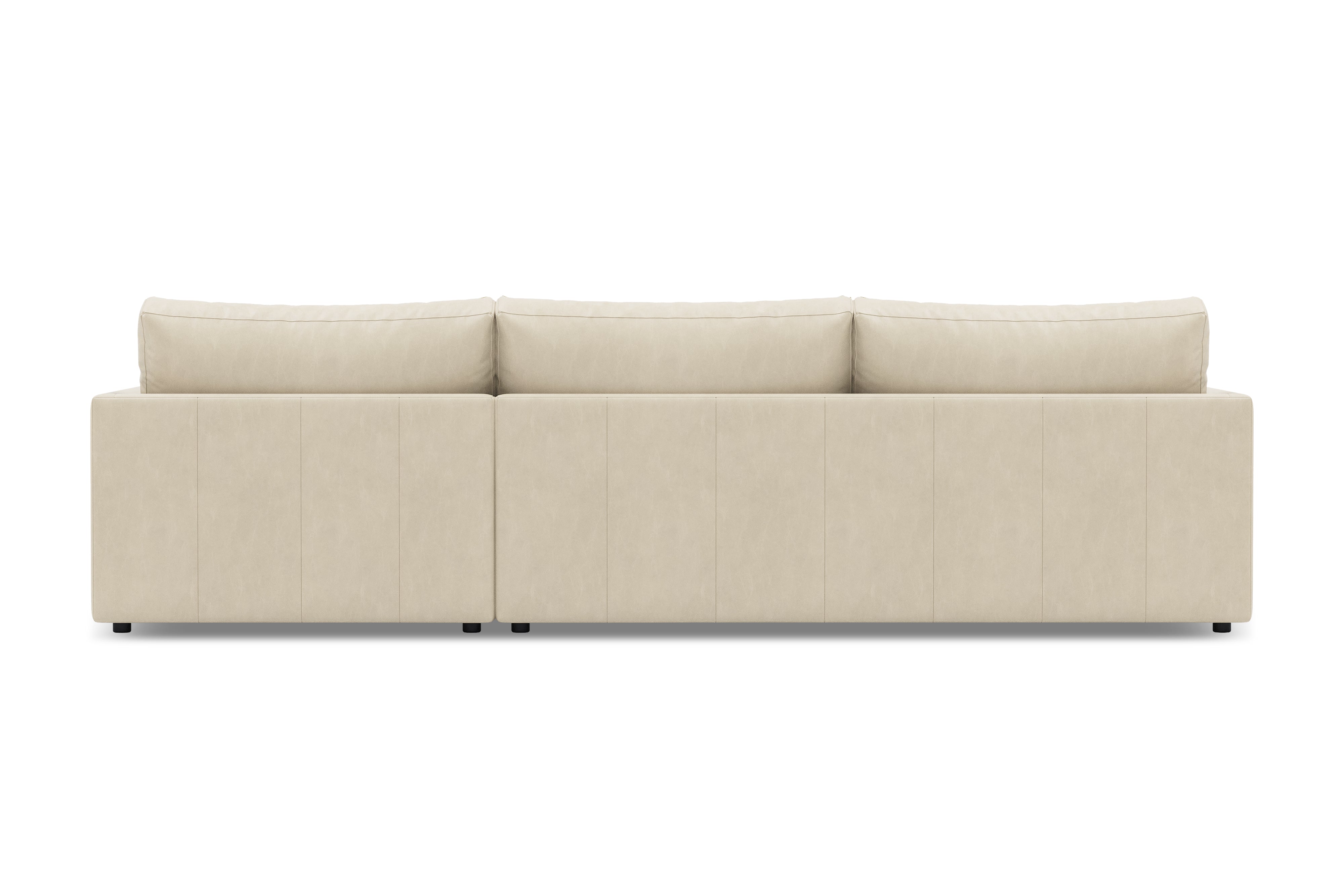 Valencia Serena Leather 2-Piece Right Bumper Chaise Sectional Sofa, Beige