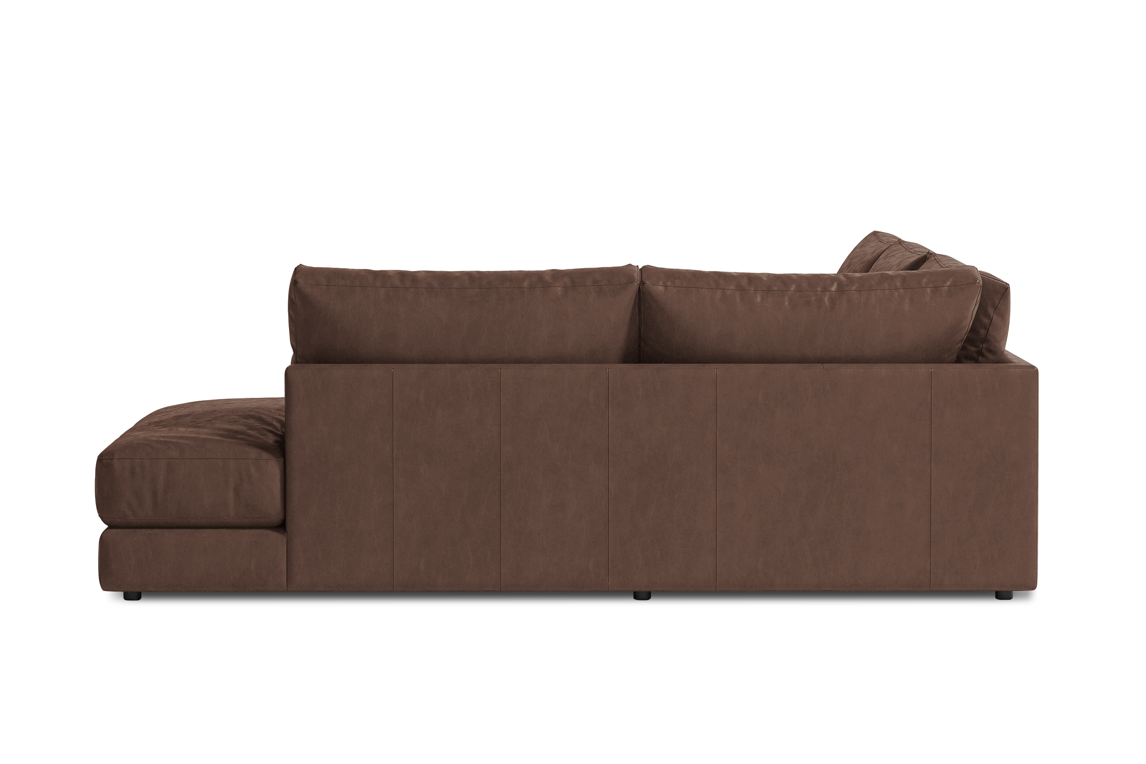 Valencia Serena Leather 2-Piece Right Bumper Chaise Sectional Sofa, Brown