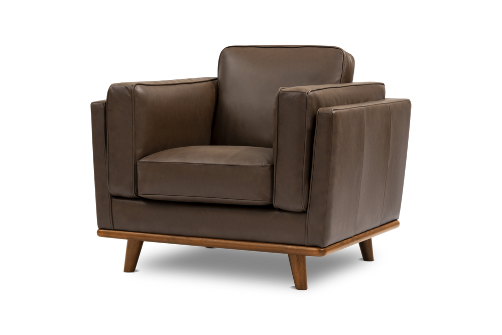 Valencia Artisan Leather Accent Chair, Chocolate Color