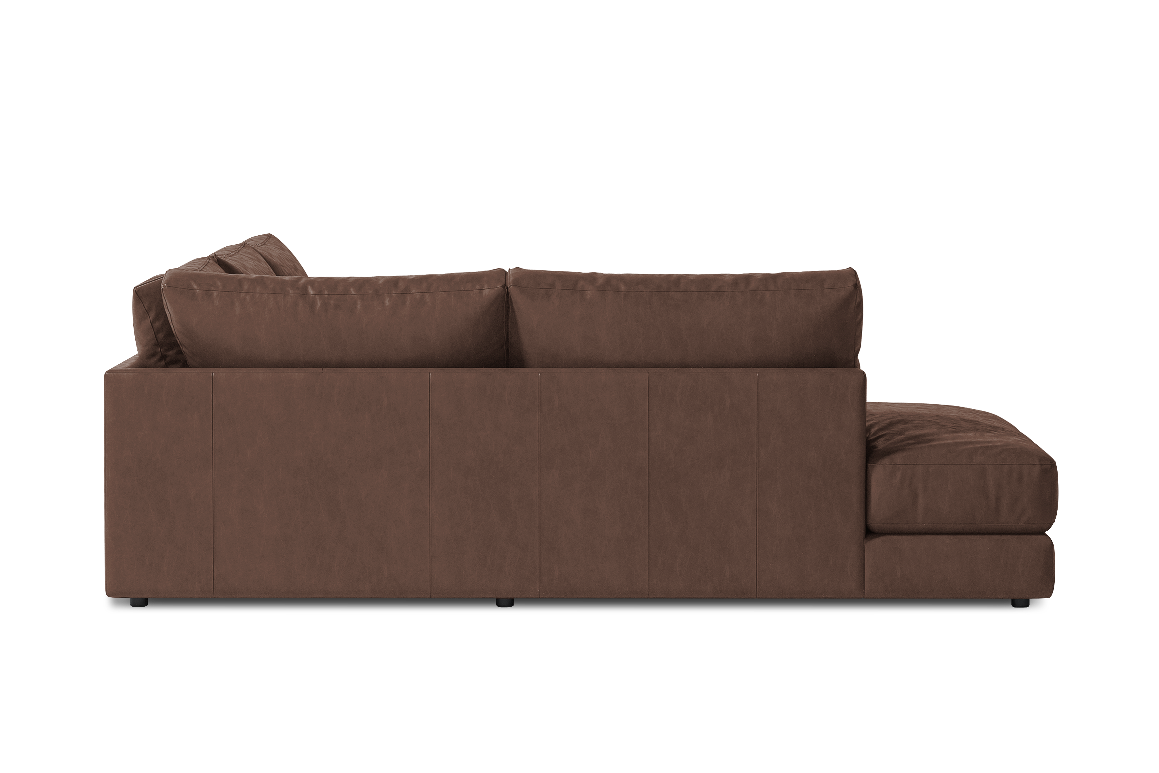 Valencia Serena Leather 2-Piece Left Bumper Chaise Sectional Sofa, Brown