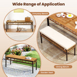 3 Pieces Acacia Wood Patio Dining Set for Deck and Backyard