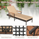 3 Pieces Patio Chaise Lounge Set for Poolside Backyard Porch
