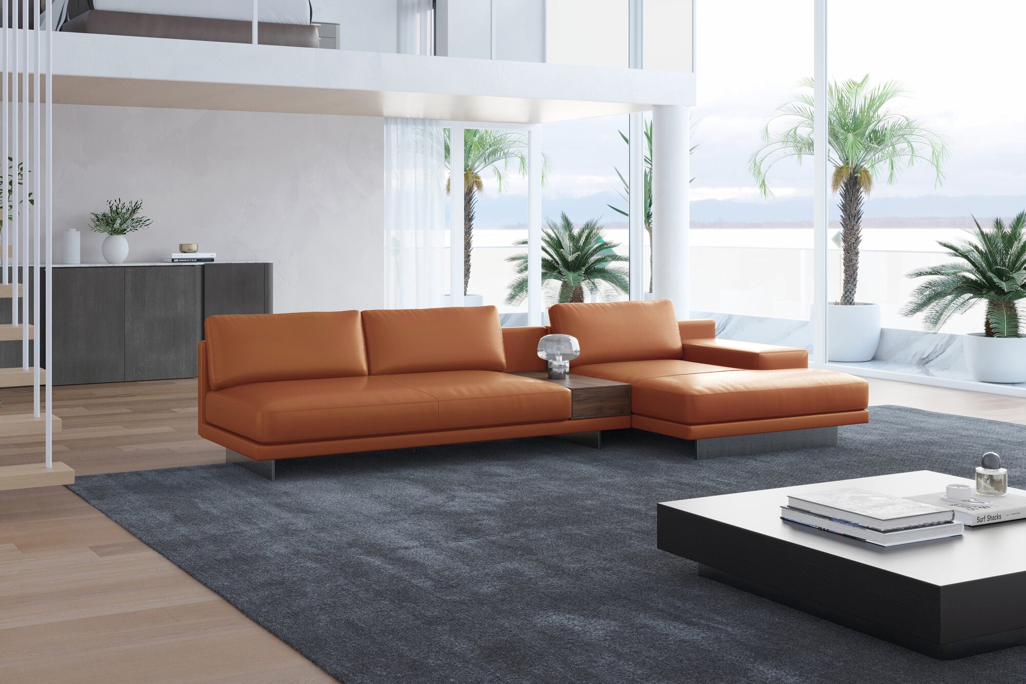 Alessandro Leather Modular Sectional Sofa