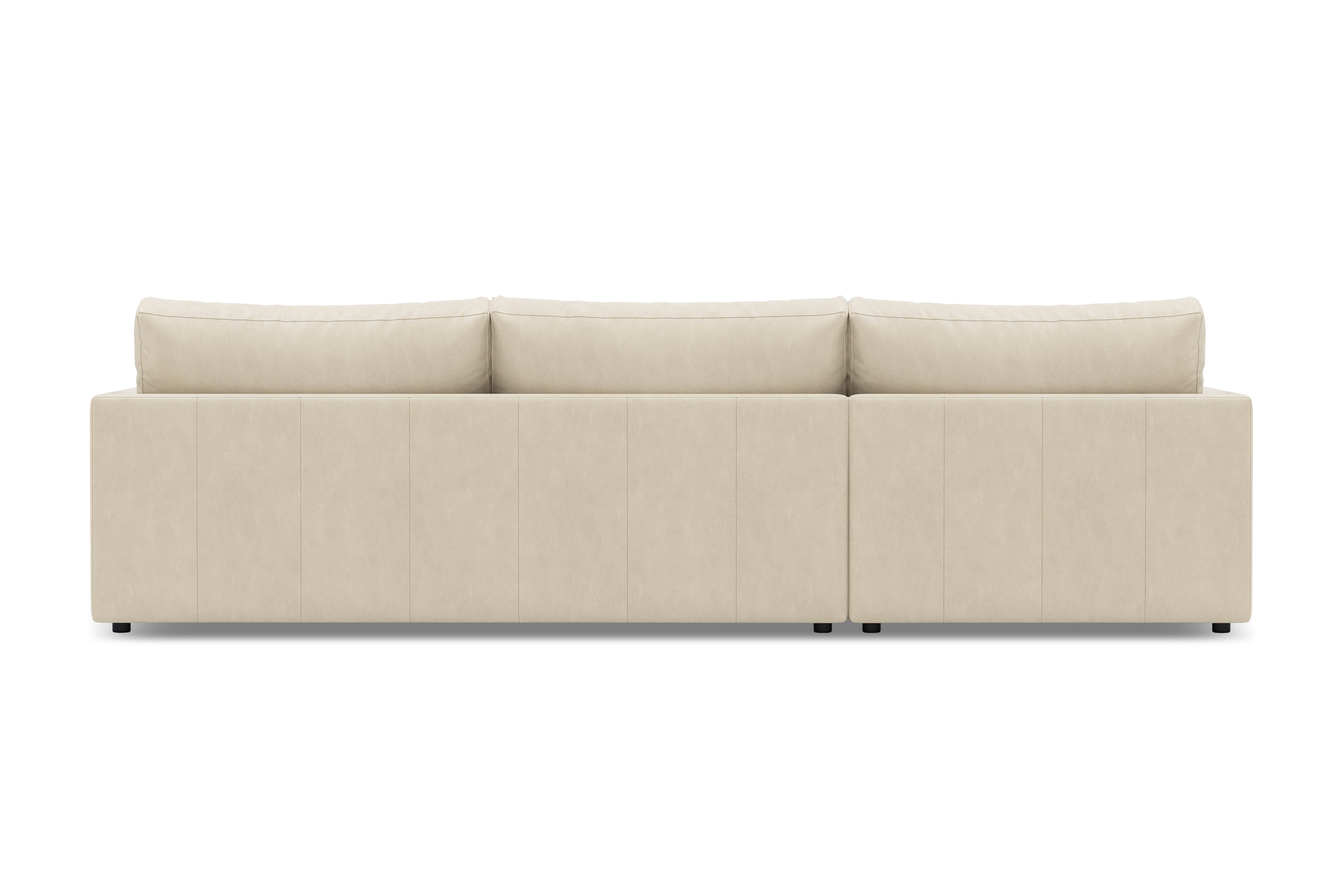 Valencia Serena Leather 2-Piece Left Bumper Chaise Sectional Sofa, Beige