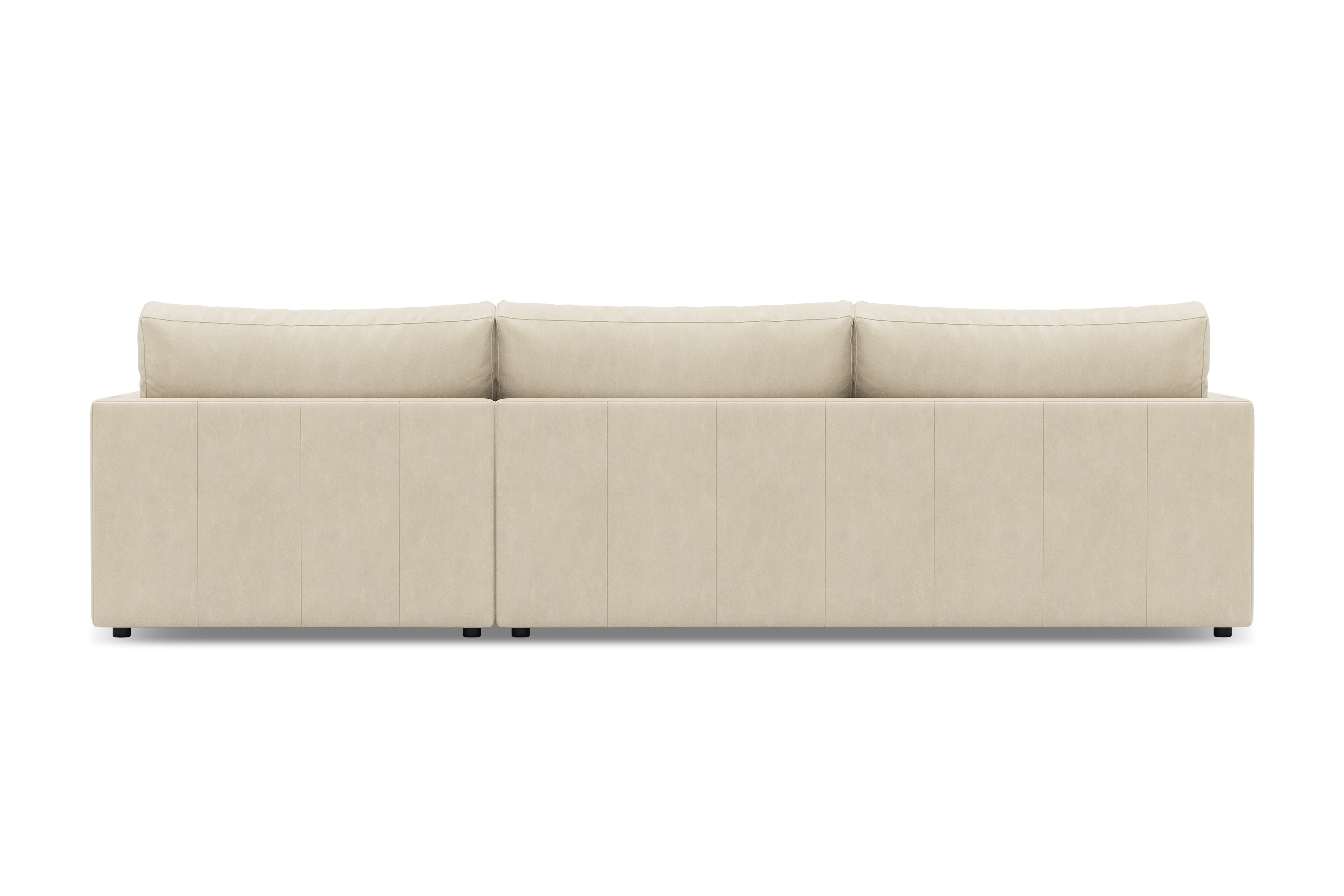 Valencia Serena Leather Three Seats with Right Chaise Sectional Sofa, Beige