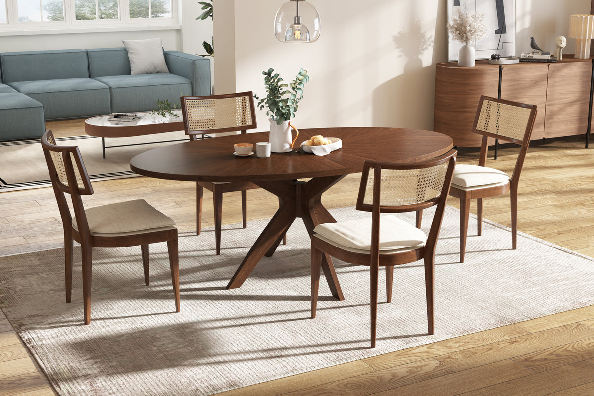 Valencia Lucy Wood Oval Large Size Dining Table, Wood Color