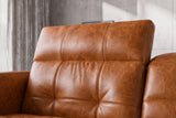 Sofia Distressed Italian Aniline Leather Dual Reclining Sofa
