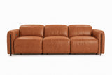 Octavia Distressed Italian Aniline Leather Dual Reclining Sofa