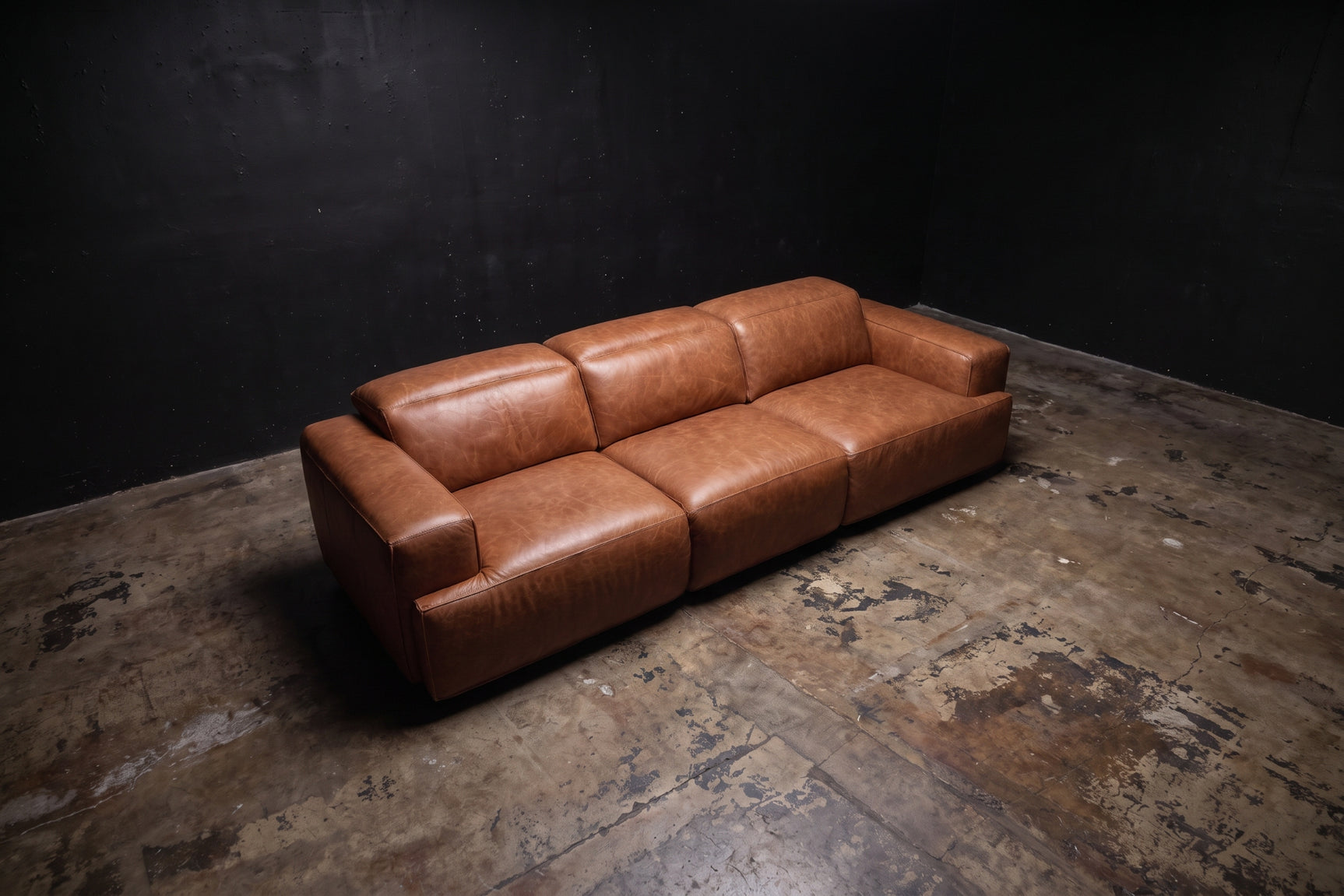 Valentina Distressed Leather Recliner Sofa