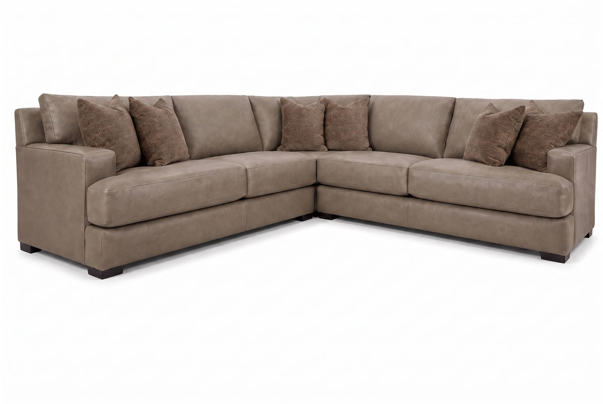 Aurelio Leather Corner Sectional Sofa