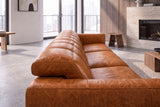 Sofia Distressed Italian Aniline Leather Dual Reclining Sofa