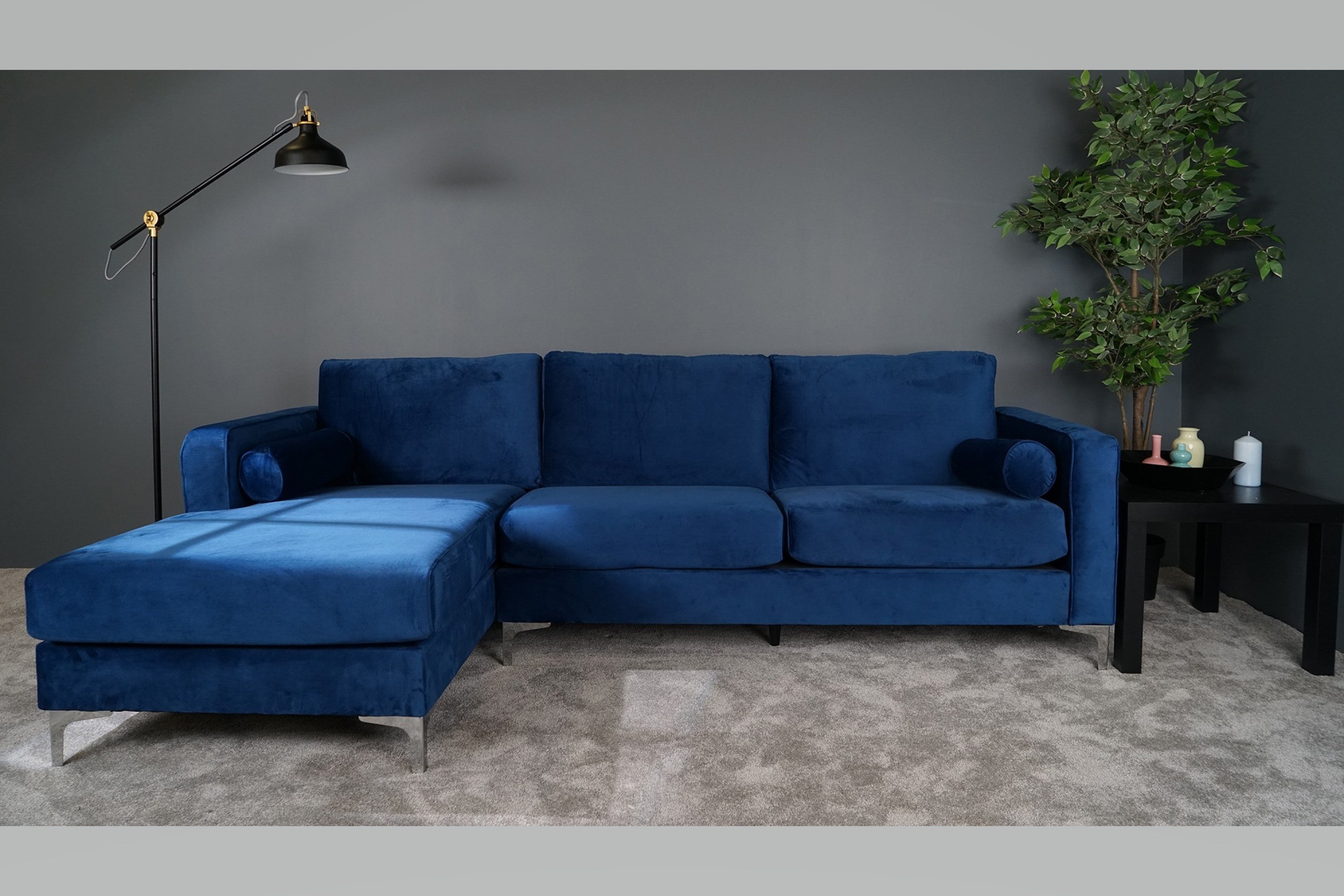 Valencia Luna L Shape Sofa, Blue