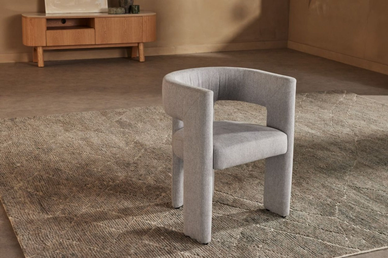 Valencia Andrea Fabric Dining Chair, Light Grey