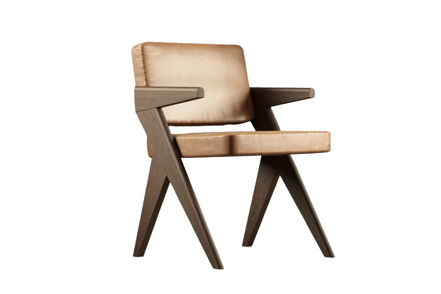 Valencia Pierre Jeanneret Leather Dining Chair, Brown