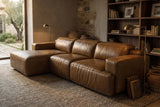Valentina Distressed Leather Recliner Sectional Sofa