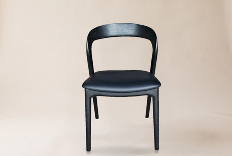 Norwood Ash Wood Dining Chair (Set of 2) in Black / Black, studio photo