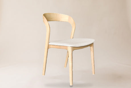 Norwood Ash Wood Dining Chair (Set of 2) in Natural / Cream, studio photo