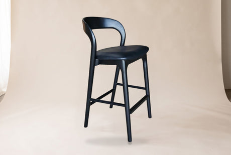 Norwood Ash Wood Counter Stool in Black / Black, studio photo