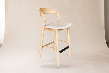 Norwood Ash Wood Counter Stool in Natural / Cream, studio photo