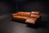 Octavia Distressed Italian Aniline Leather Dual Reclining Sofa