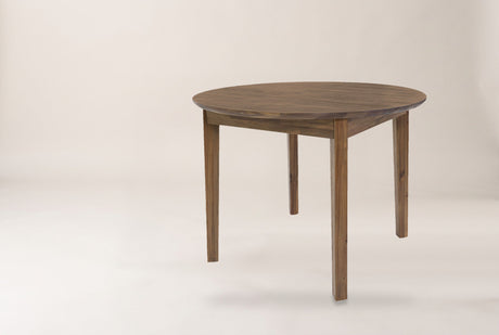 Keaton Round Dining Table in Warm Pecan, studio photo