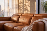 Andria Distressed Italian Aniline Leather Power Reclining Sectional Sofa