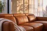 Andria Distressed Italian Aniline Leather Power Reclining Sectional Sofa