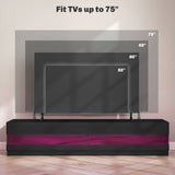 Hart Lighted TV Stand for TVs up to 75" - High Gloss Black
