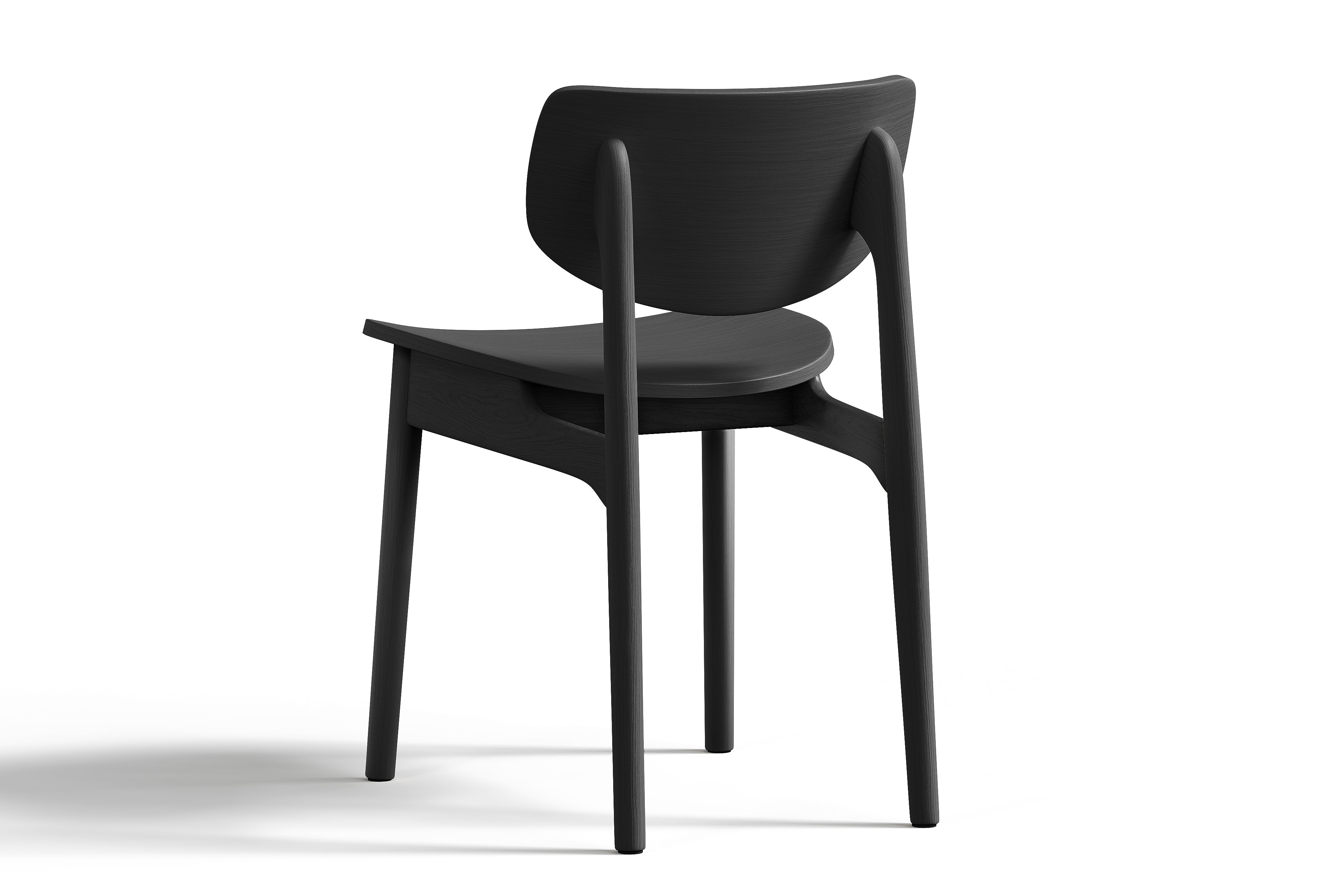 Valencia Simone Wood Dining Chair, Black