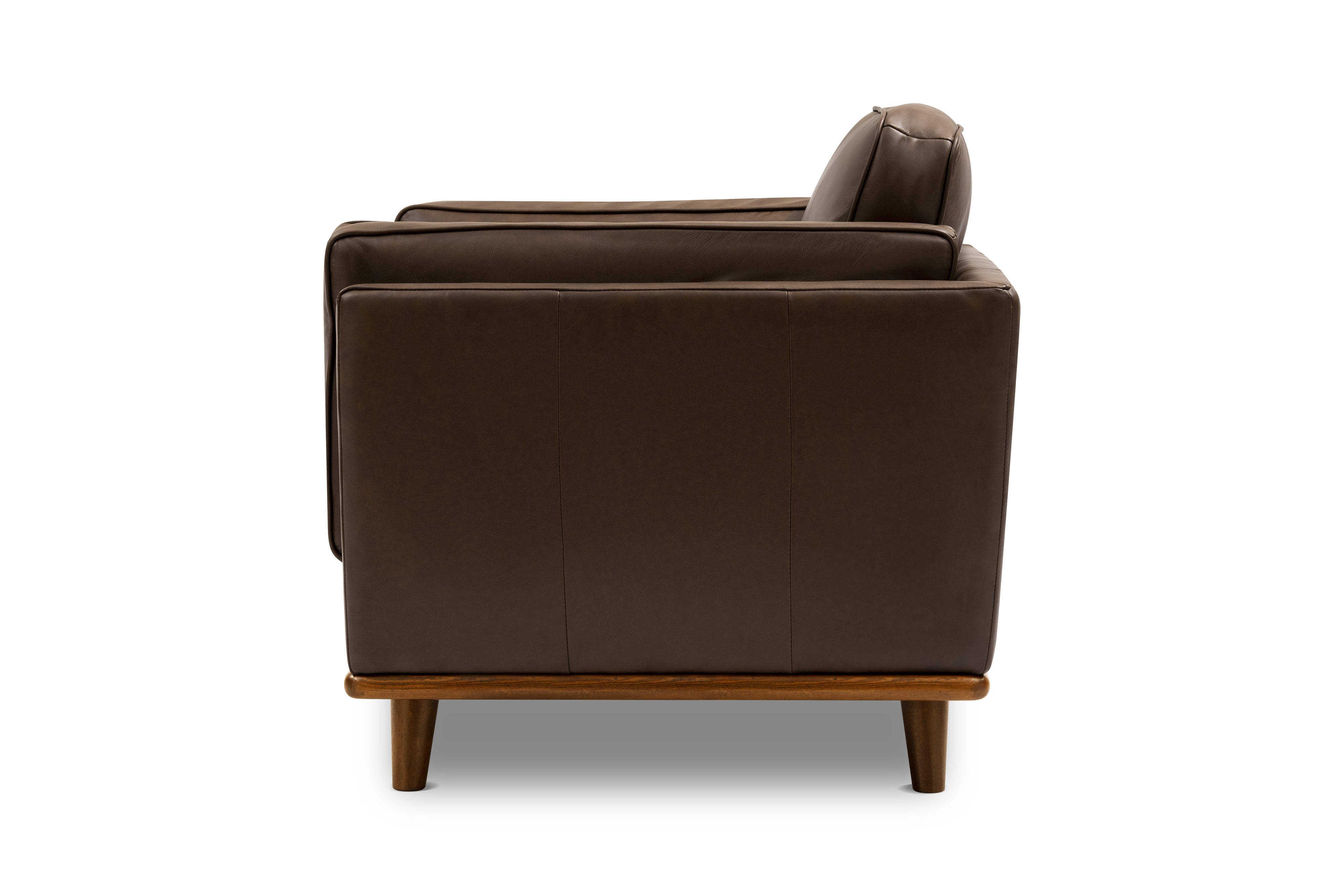 Valencia Artisan Leather Accent Chair, Chocolate