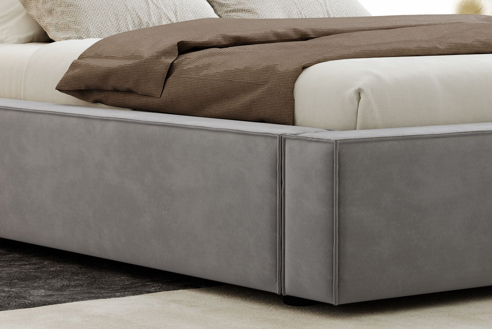 Valencia Luisa Fabric King Bed Frame, Grey Color