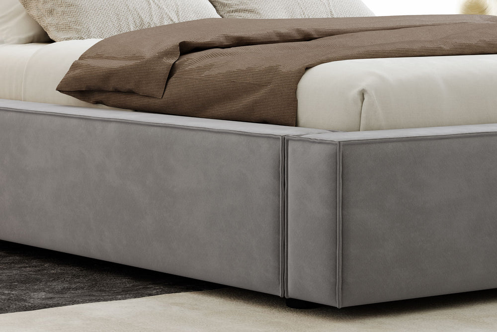 Valencia Luisa Fabric King Bed Frame, Grey