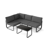 4 Pieces Patio Furniture Set with Cushions and Coffee Table