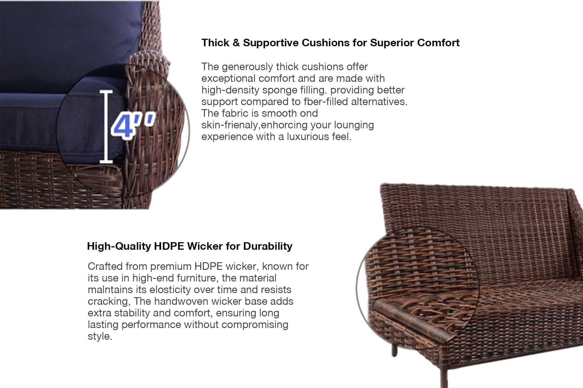 Valencia Brendon Outdoor Wicker 5-Piece Dining Set, Dark Grey