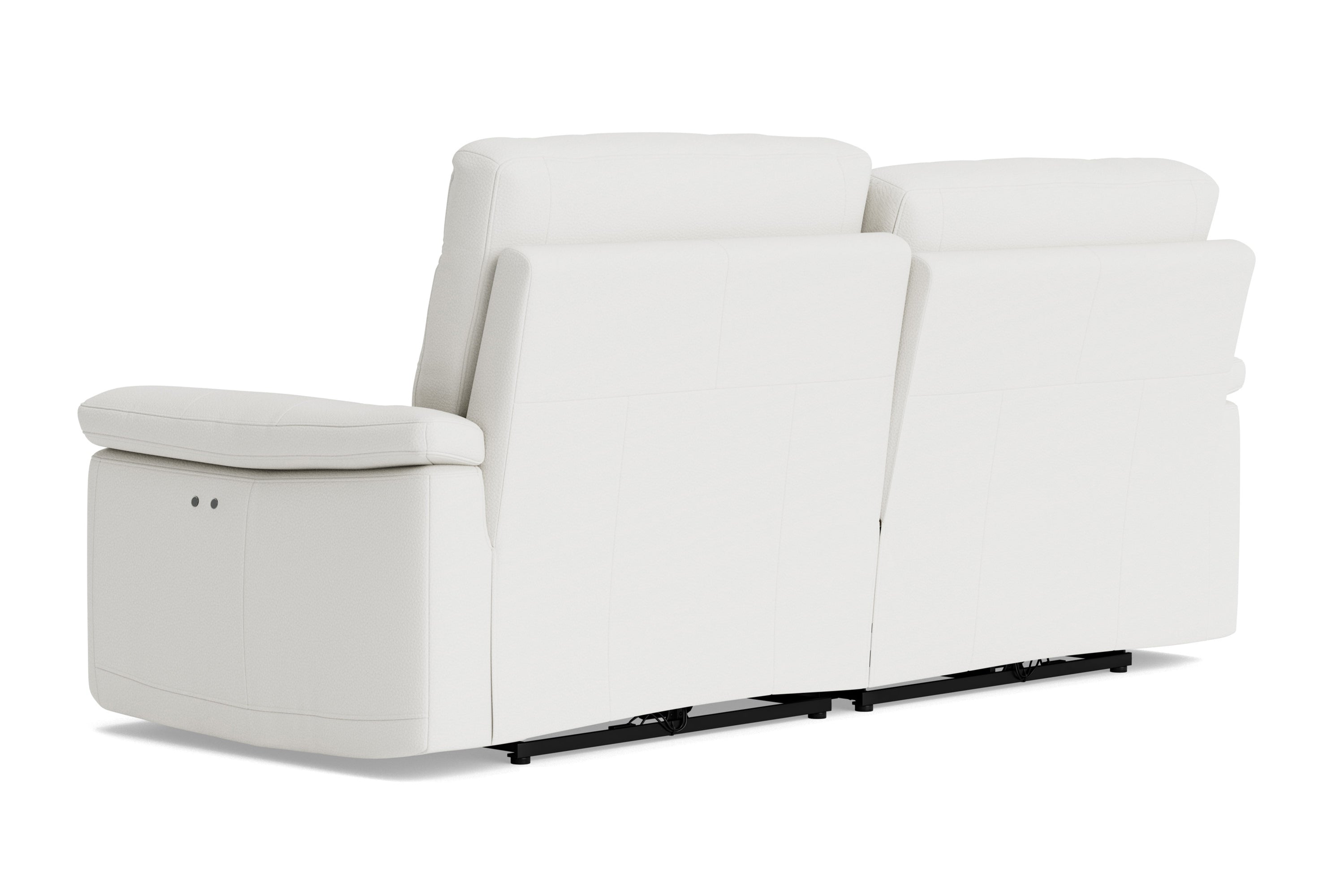 Valencia Vivian Top Grain Leather Wide Seats Sofa, Winter White