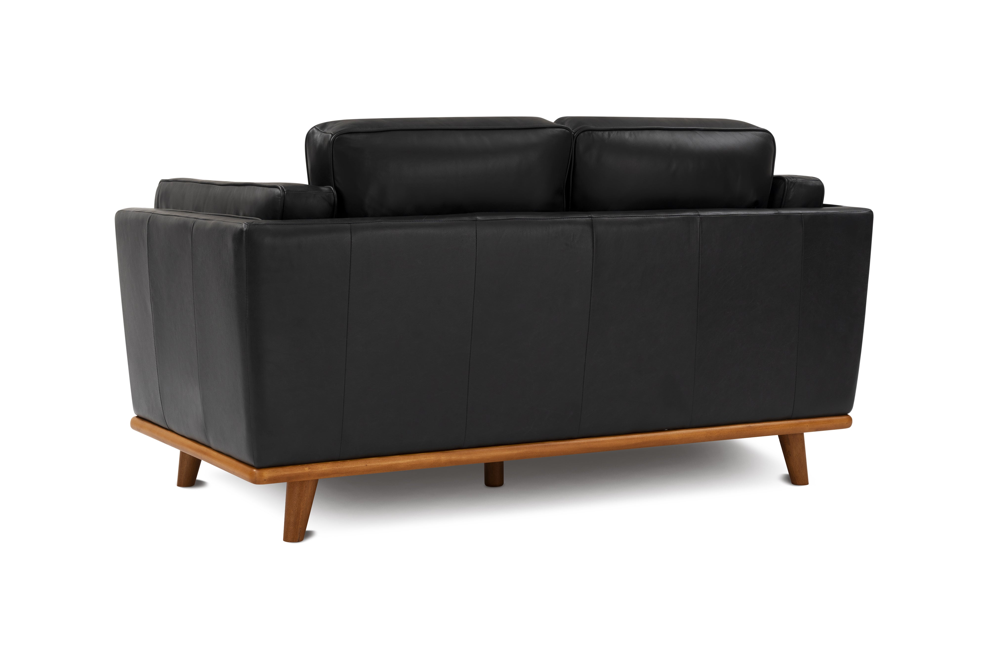 Valencia Artisan Loveseat Leather Sofa, Black