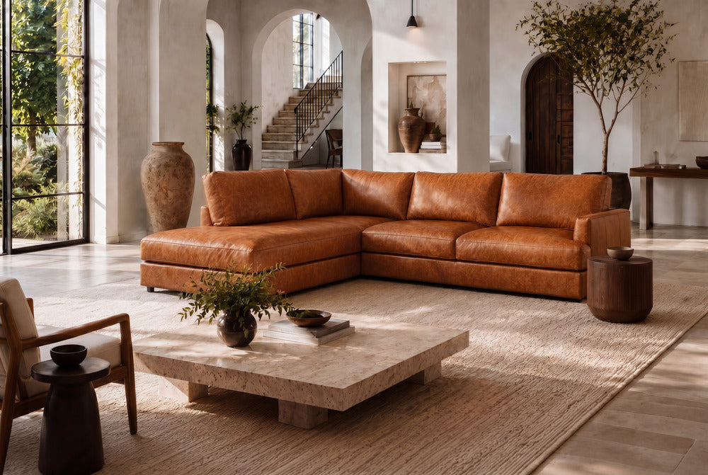 Reception lounge with leather seating