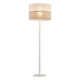 Linobianco Natural Woven Floor Lamp for Living Room, Bedroom & Reading Nook – Scandinavian Minimalist Lighting
