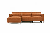 Andria Distressed Italian Aniline Leather Power Reclining Sectional Sofa