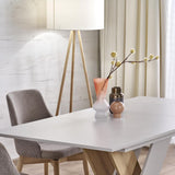 TOKYO Beige Linen Floor Lamp for Living Room, Bedroom & Reading Nook – Scandinavian Minimalist Design