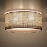 JUTE Natural Woven Flush Mount Ceiling Light Fixture for Kitchen, Hallway & Living Room – Scandinavian Minimalist Lighting