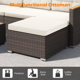 5-Piece Wicker Conversation Set Rattan Set with Cushions and Coffee Table