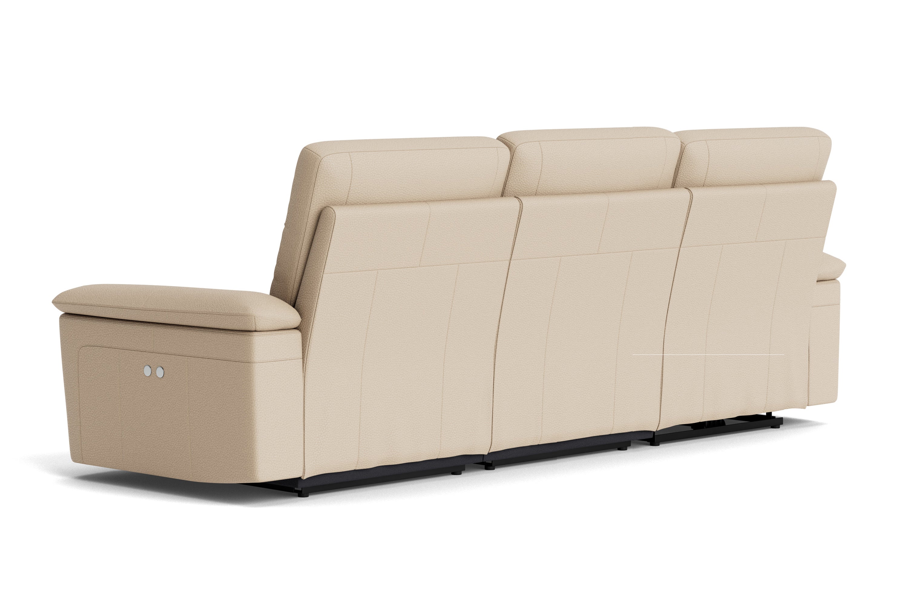 Valencia Heidi Top Grain Leather Three Seats Sofa, Cream