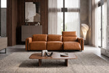 Octavia Distressed Italian Aniline Leather Dual Reclining Sofa
