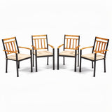 63 Inch Outdoor Dining Table & Set of 4 Patio Dining Chairs