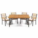 63 Inch Outdoor Dining Table & Set of 4 Patio Dining Chairs
