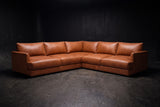 Serena Distressed Leather Corner Sectional Sofa